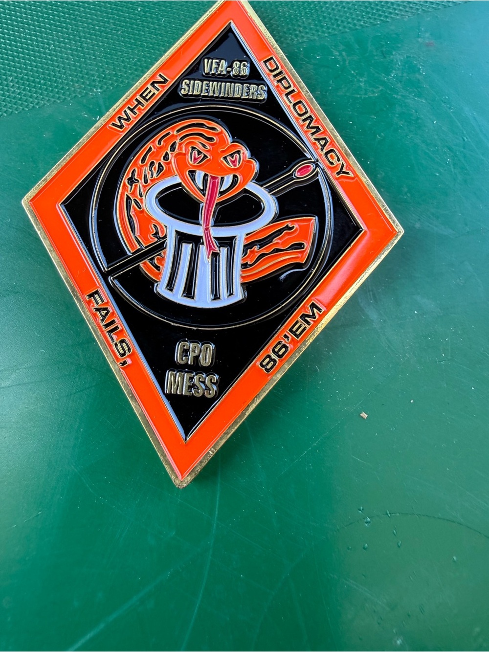 VFA-86 Sidewinders Orange & Black Enamel Challenge Coin Pin
